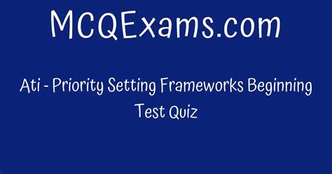 Priority Setting Frameworks Beginning Test priority setting frameworks report.  Priority Setting Frameworks Beginning Test